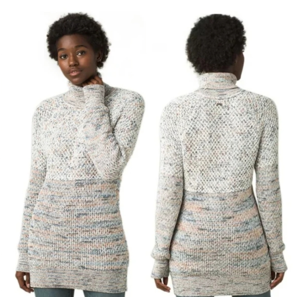 Prana Womens Abelle Tunic Sweater | Size XS | Oversized | Multicolored
